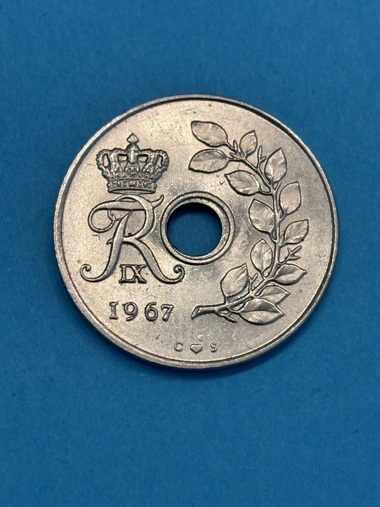 Denmark 25 Øre Coin 1967