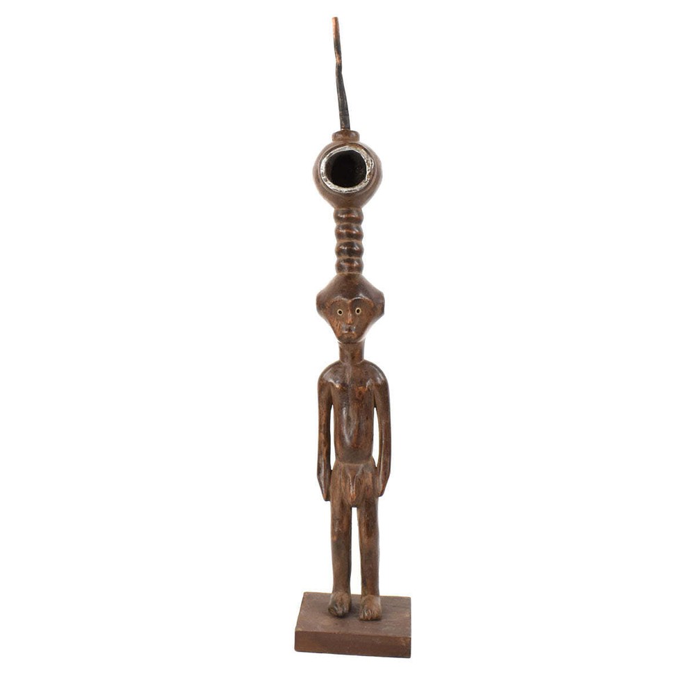 Dinka Male Figural Pipe On Custom Base Congo