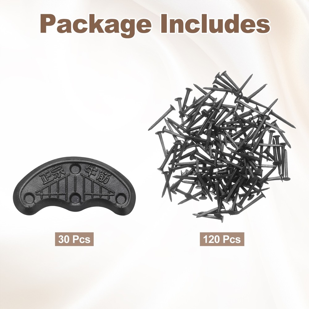 30pcs for Replacement Set Rubber Heels Caps with 150 Screws, Black