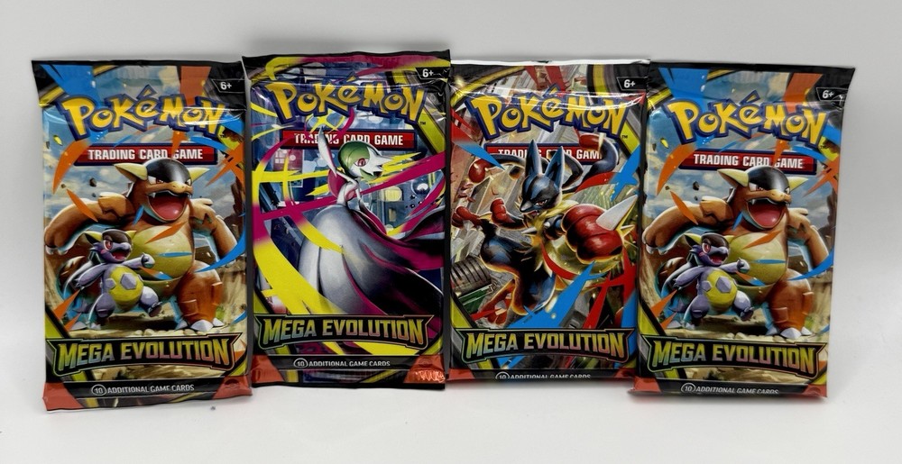 Pokemon Mega Evolution Booster Pack Random Art (Set Of 4)