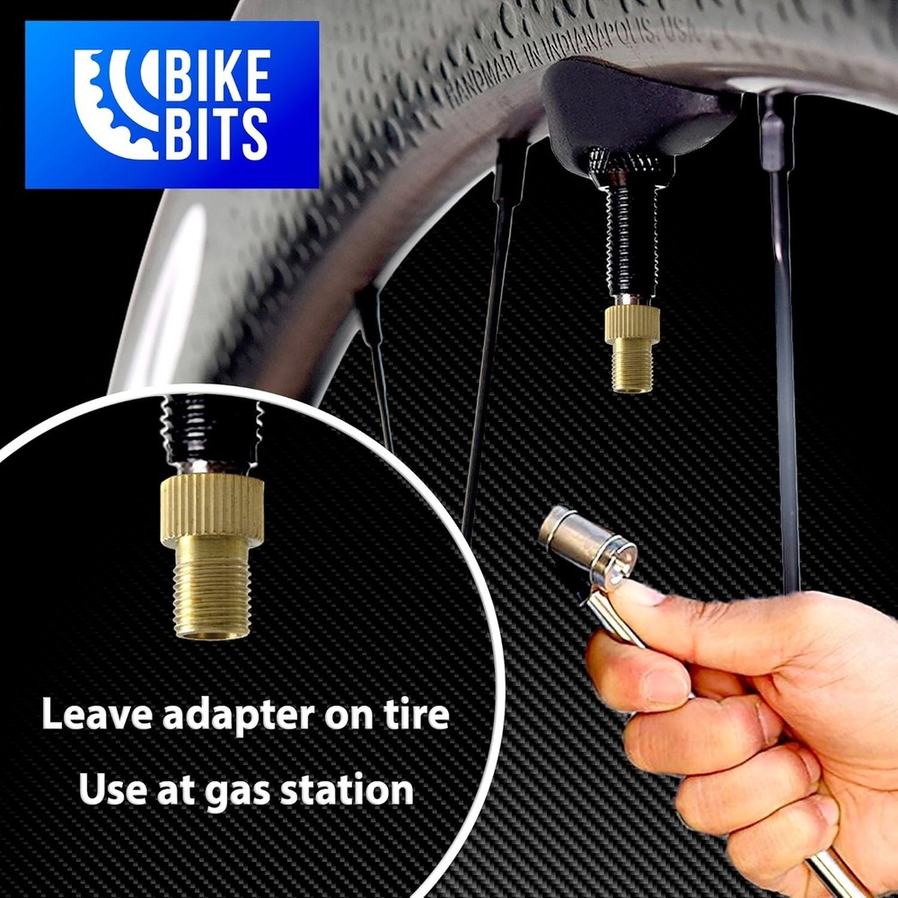 Brass Presta Valve Adapter - Convert Presta to Schrader - Inflate Tire Using ...