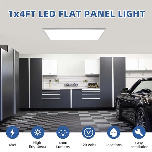 1x4 FT LED Flat Panel Selectable CCT Flush Mount 1x4 FT-2 White