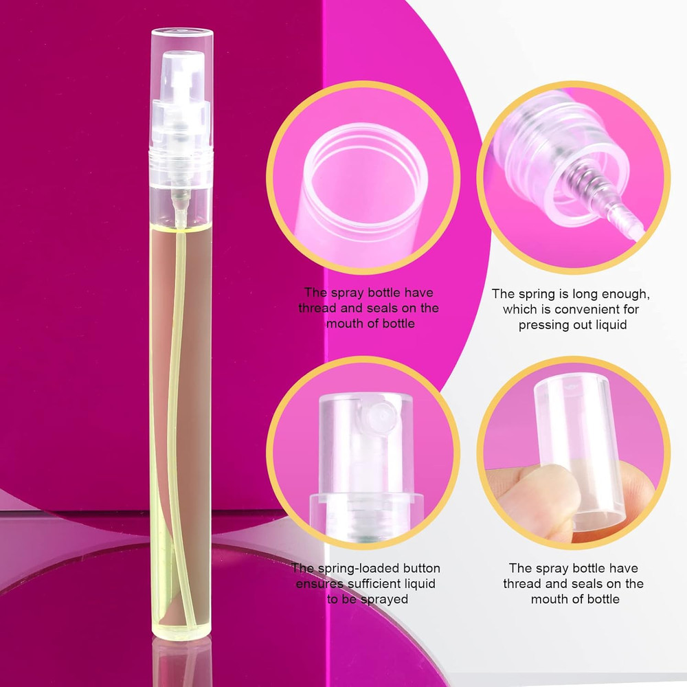 20-Pack Mini Spray Bottles 10ml - Refillable Atomizers for Travel & Oils