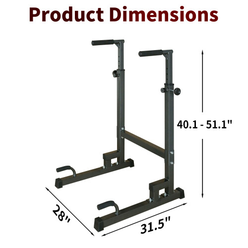 Heavy Duty Power Tower Dip Station with Bench Pull Push Up Bars Stand Adjustable