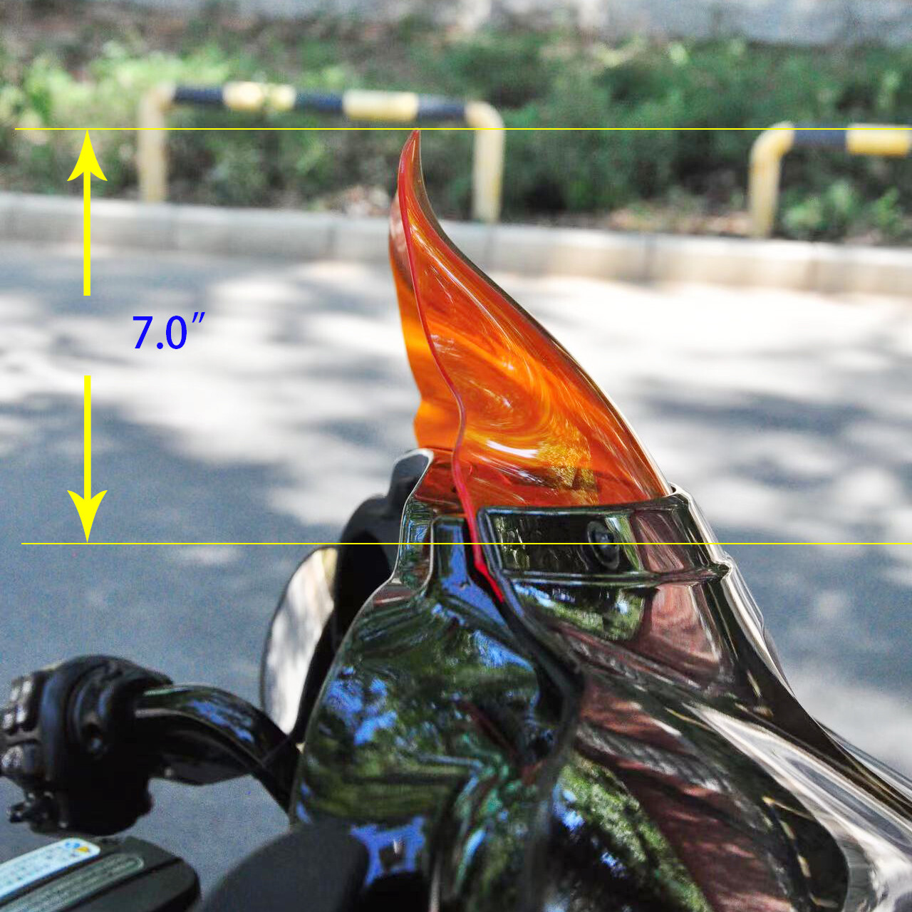 PMMA 7.0" Orange Windshield Windscreen for Harley Electra Glide Street Glide 14+