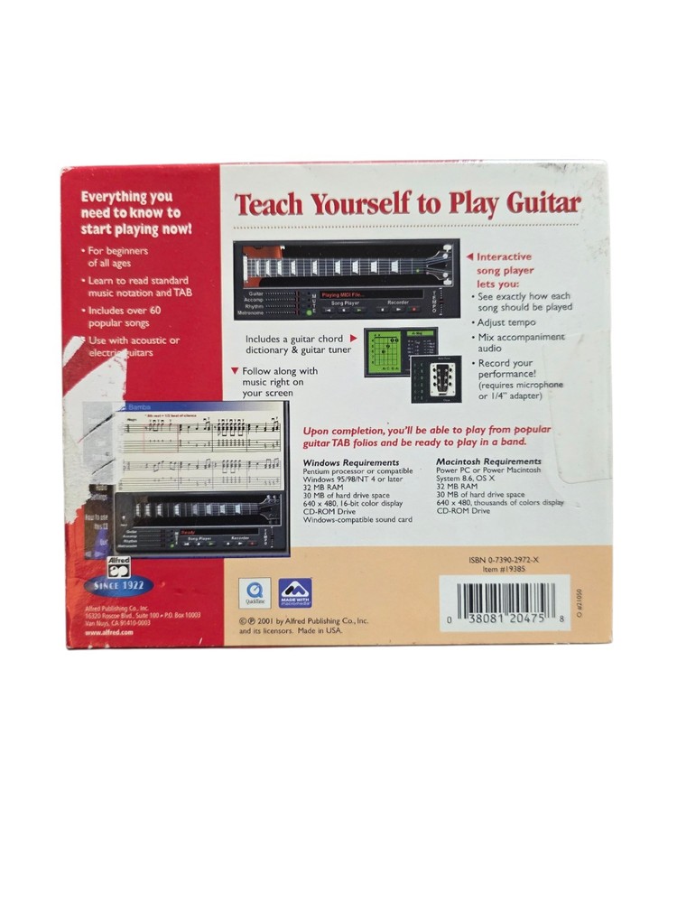 Teach Yourself to Play Guitar CD-ROM Alfred Interactive Windows Mac Beginner