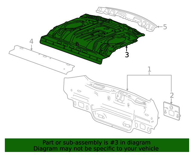 Genuine GM Dark Titanium Rear Window Panel Trim 23163188