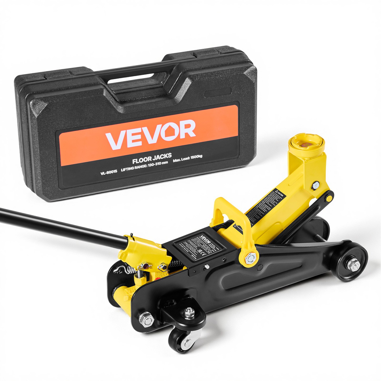 VEVOR Low Profile Floor Jack Steel Hydraulic Car Jack 1.5 Ton Single Piston Pump