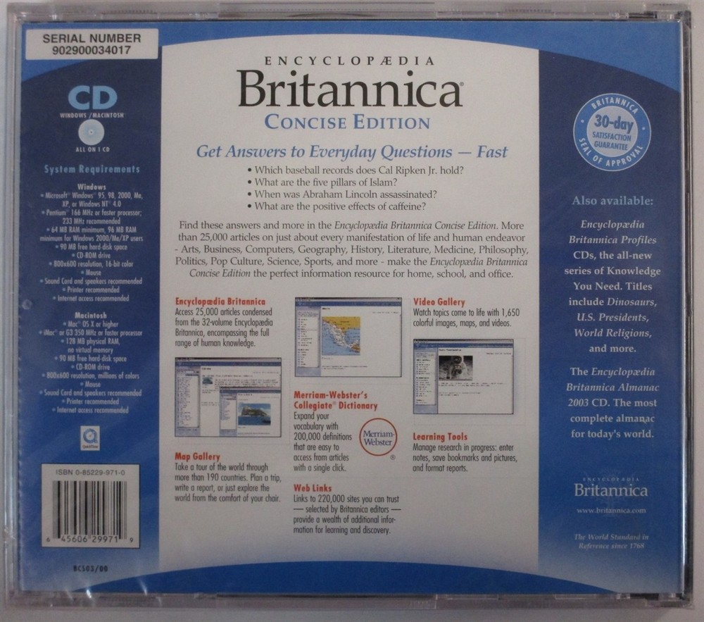 Software PC Encyclopedia Concise Edition NEW SEALED Jewel