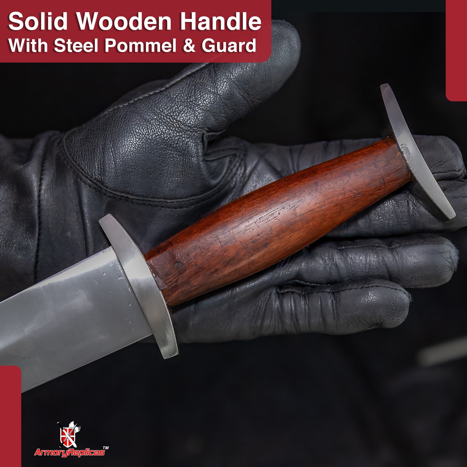 13th Century Knightly Sieghard Medieval Dagger Steel Full Tang Unsharpened LARP