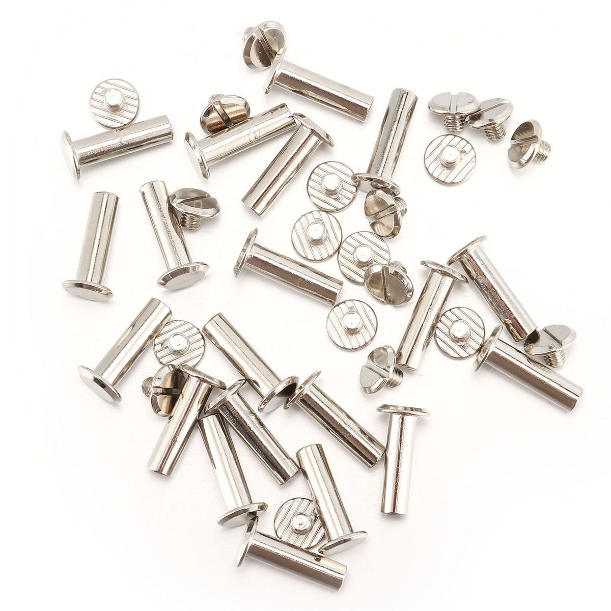 100Pcs Chicago Screws Metal Screw Posts Nail Rivet for Leather Crafts 5 Size Set