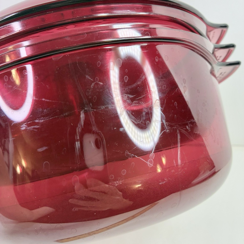 4 pc Tupperware Microwave Stack Cooker/Steamer Cranberry USA VTG *READ*