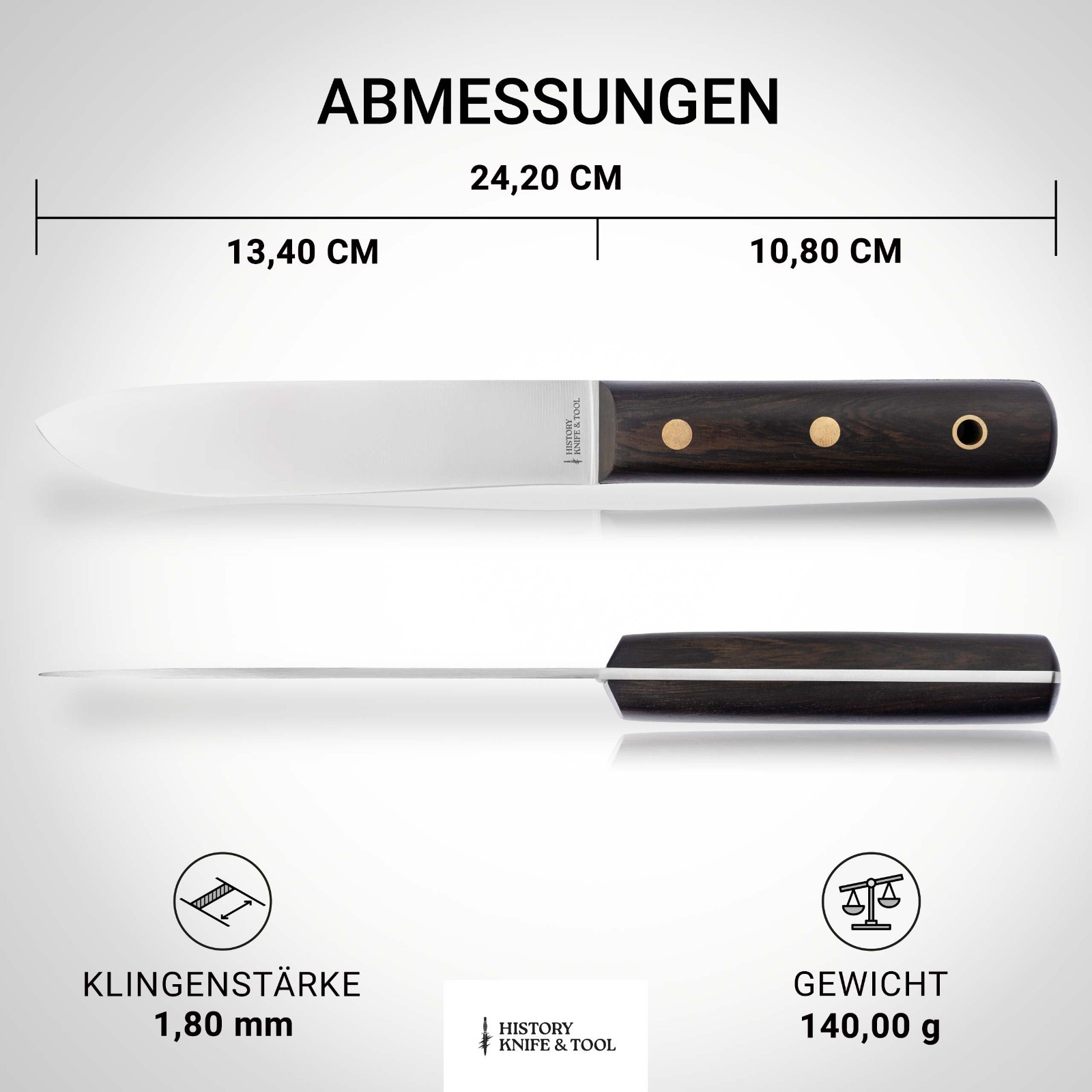 History Knife & Tool Sailor´s Knife 5.28" Fixed Blade 4116 Full-Tang - 02HY005