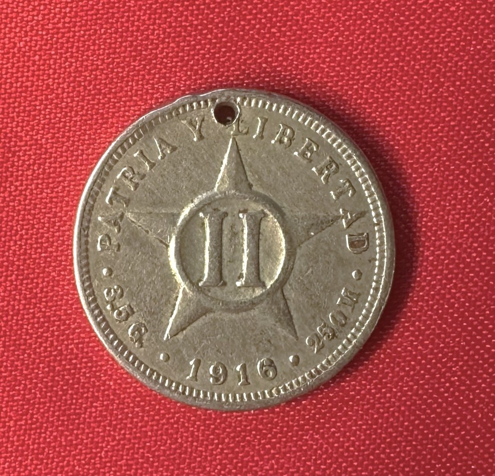 Pre-Embargo 1916 2 Centavos. KM#A10, 19.4mm
