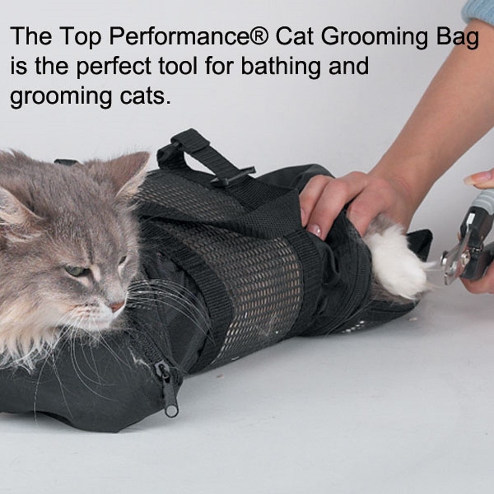 Top Performance Cat Grooming Bag NO BITE SCRATCH Restraint System Bath*LARGE