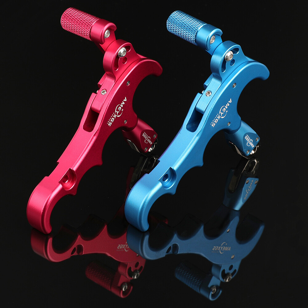 Compound Bow Release Aids 4 Finger Thumb Trigger Metal D Loop Archery Shooting