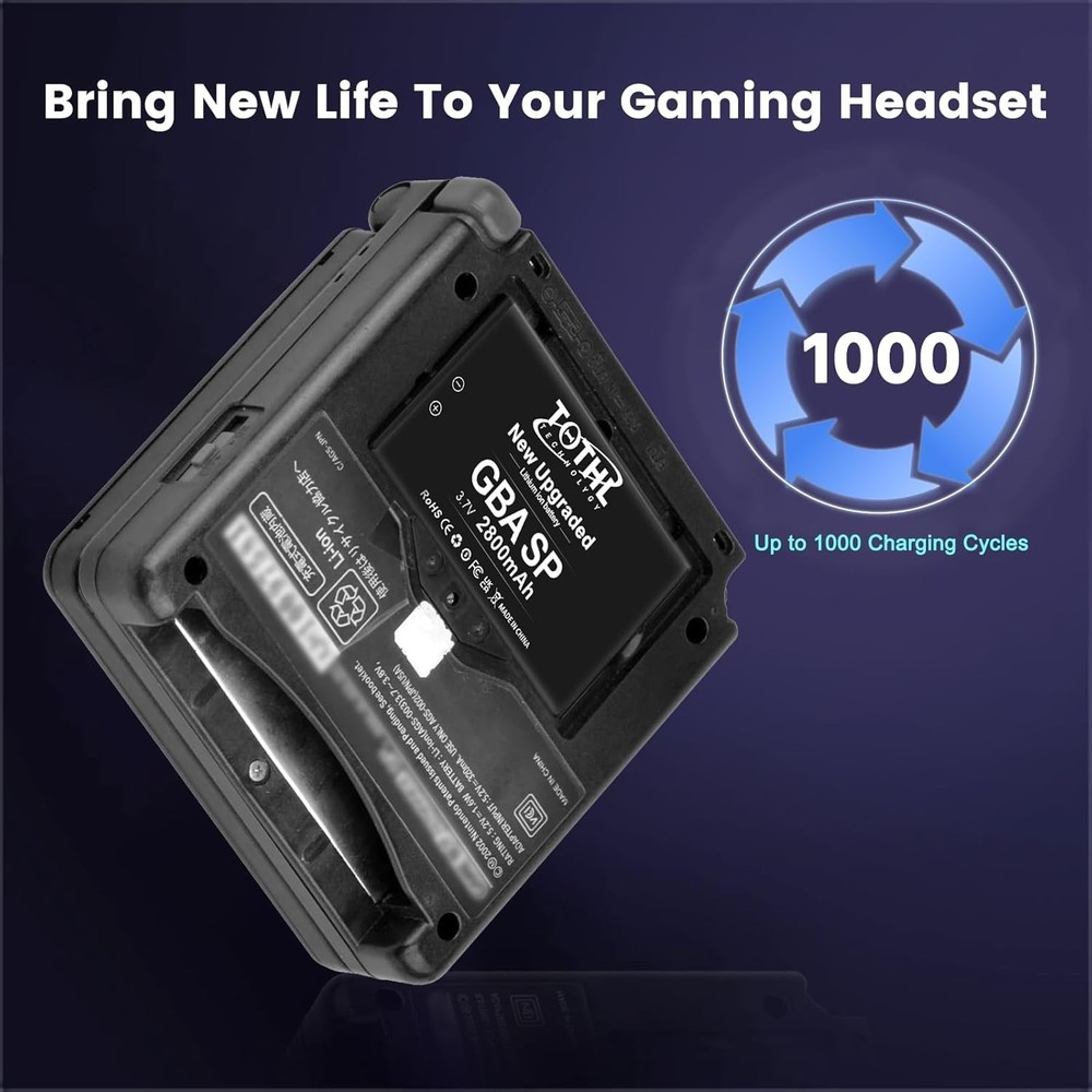 High Capacity Lithium-Ion Battery Replacement for GBA SP - 2 Pack Included