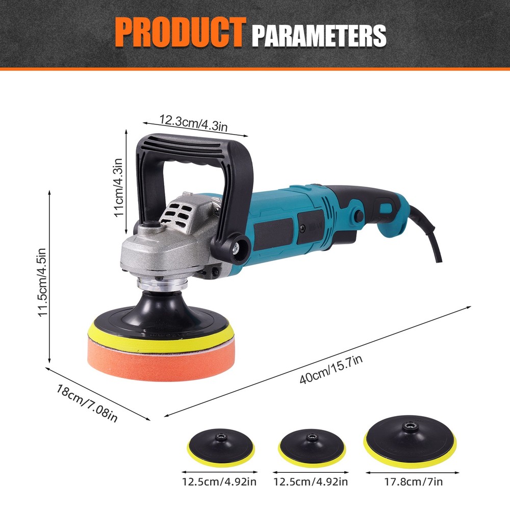 Buffing Machine Orbital Polisher For Car 6 Variable Speed Power Buffers Supple
