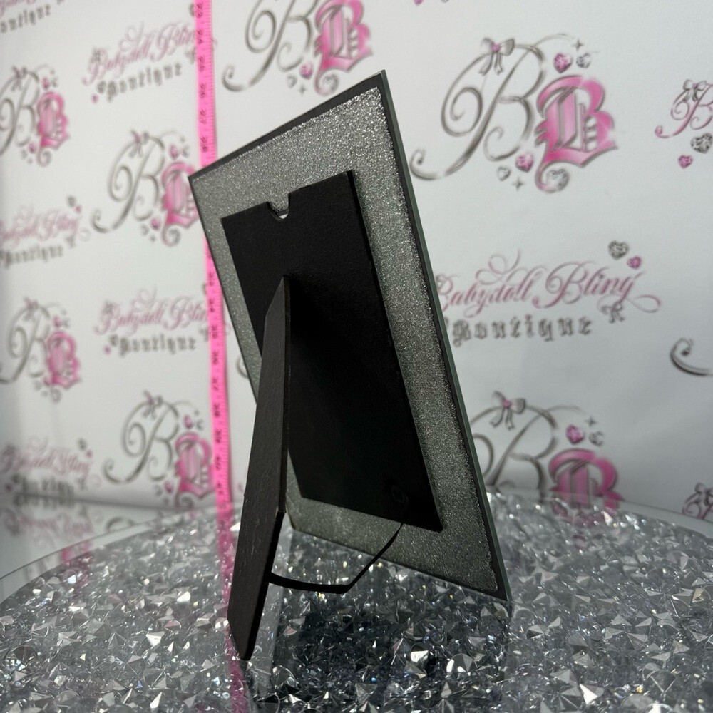 Picture frame sparkly silver Glitter Accent Picture Frame - Black and Silver