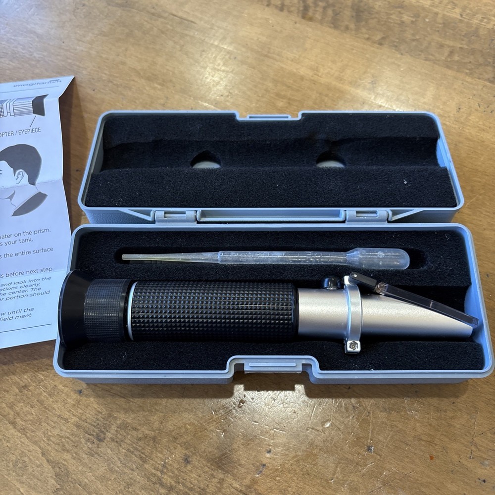 Imagitarium Aquatic Portable Refractometer for Aquariums w/ Case/Instructions