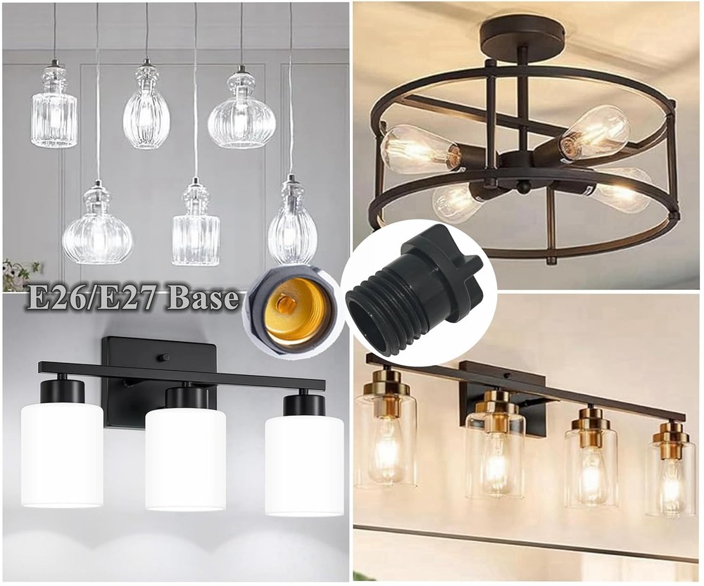 8Pcs Light Socket Safety Cap Plugs,E26 Cover Plug,Light black