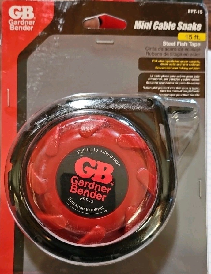 Gardner Bender EFT-15 Durable High-Impact Mini Cable Snake Fish Tape 15 ft.