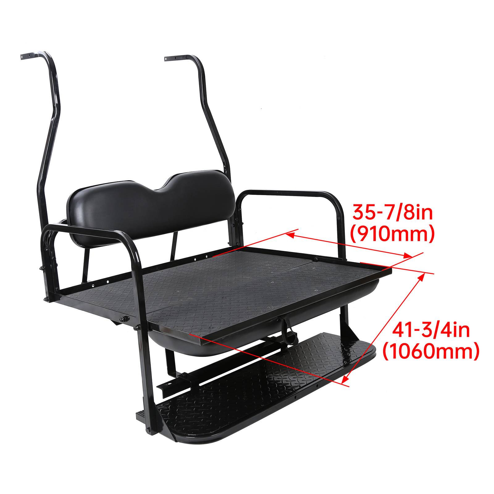 Rear Flip Seat Kit Back seat For 2000-2013 Club Car DS Golf Cart Folding Black