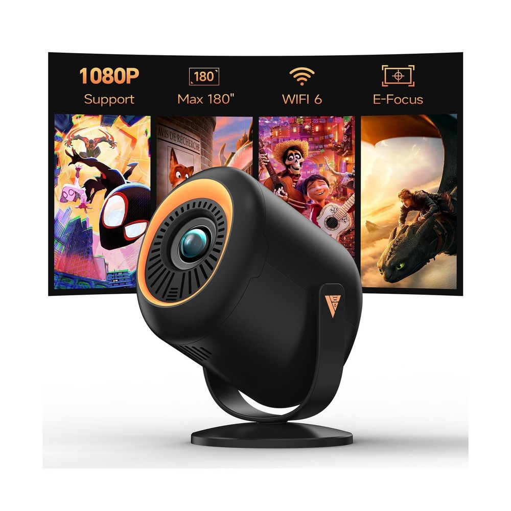 Mini Projector with WiFi and Bluetooth, Portable Projector Native 1080P Suppo...