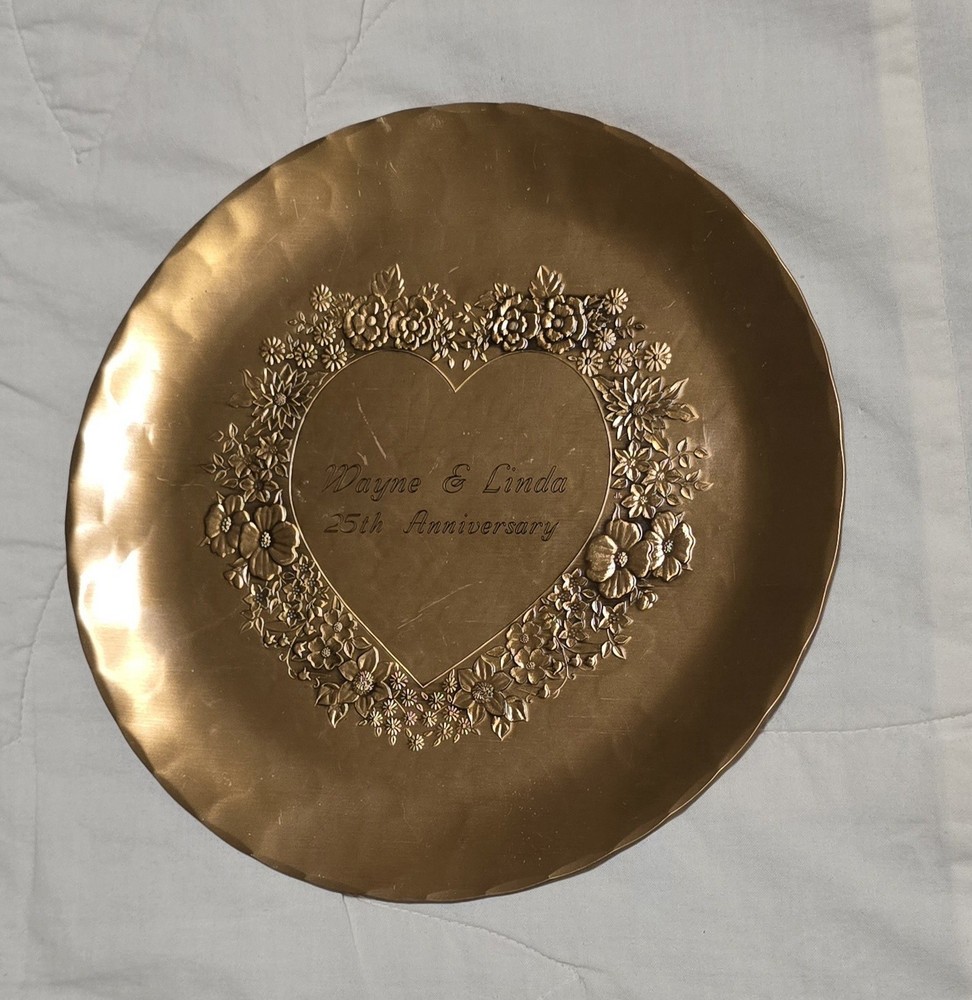 Wendell August Forge Hammered Bronze Anniversary Plate 9 Inch Diameter