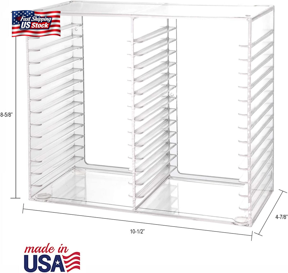 Stori Stackable Clear Plastic CD Organizer with Rubber Feet | Rectangular Jewel