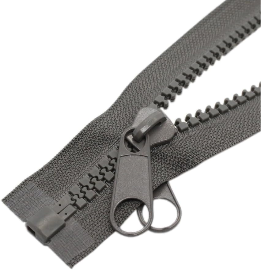 YaHoGa #10 72 Inch Separating Plastic Zippers, Gray
