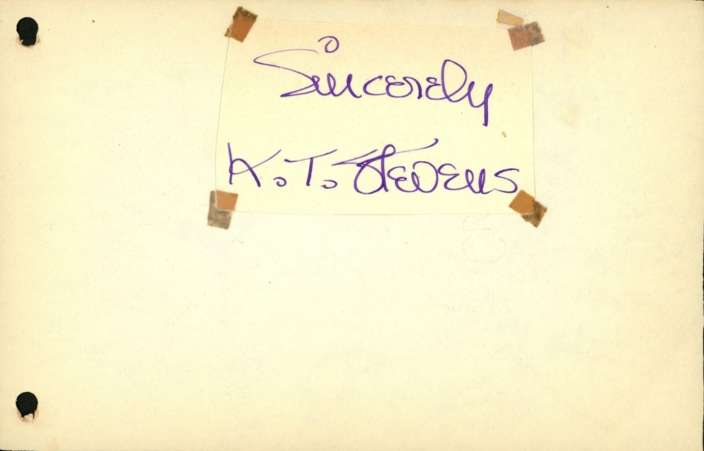 K. T. Stevens Autograph - 1941