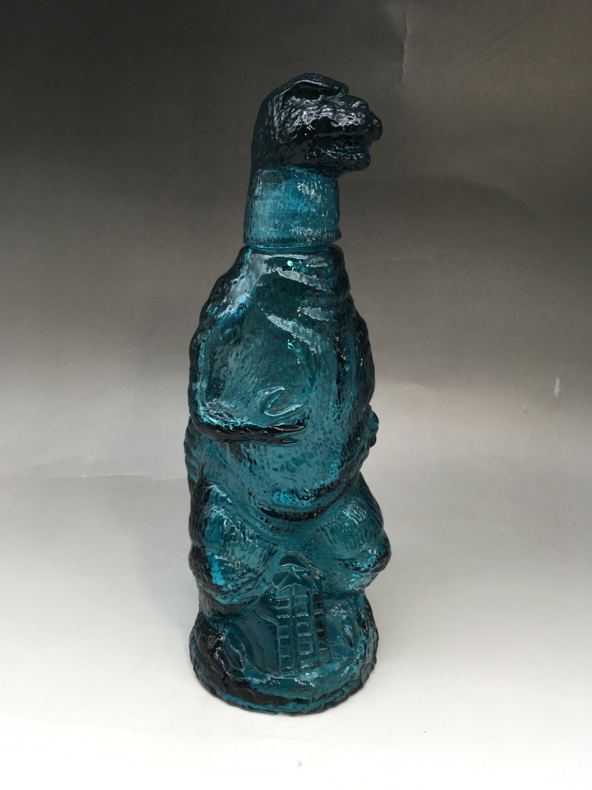 Godzilla Limited Decanter Vintage Blue Glass Bottle TOHO UNICON JAPAN 1980s
