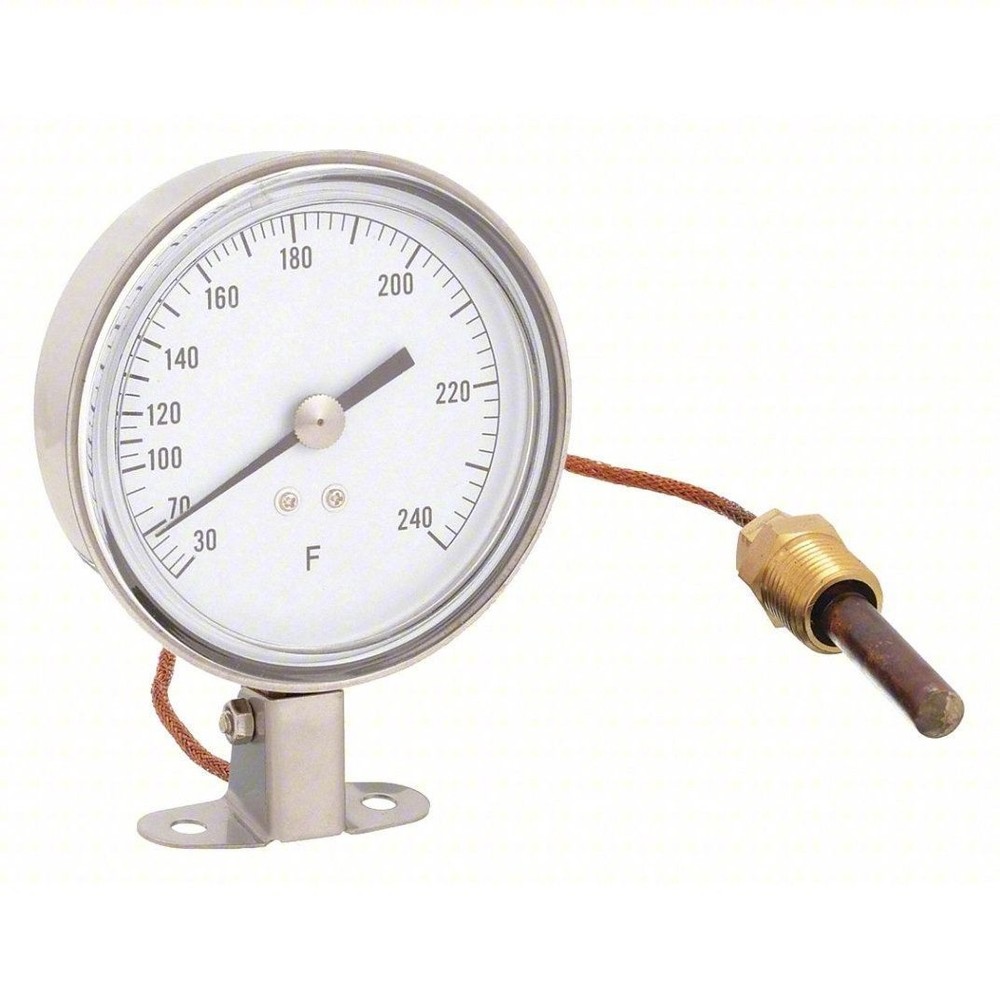 Value Collection 10ft Cable 30-240F Analog Panel Mount Thermometer 12U612
