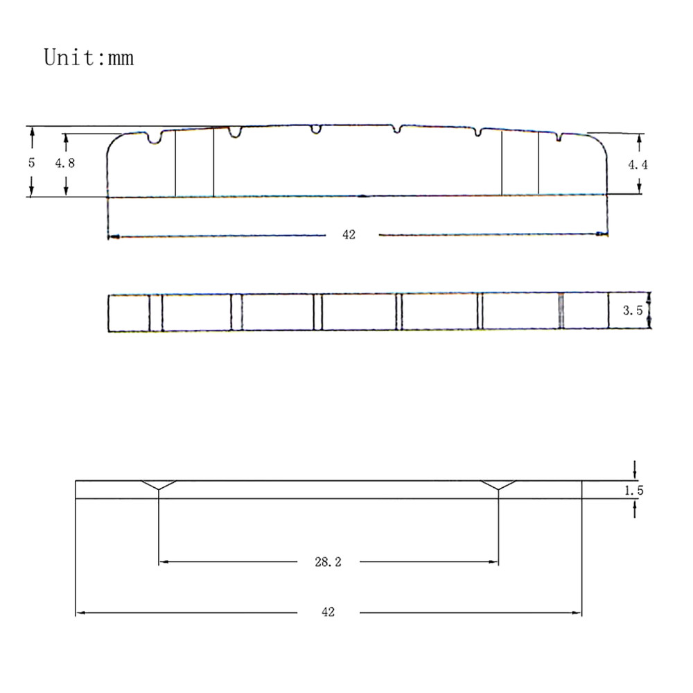 6 String Electric Guitar Nut 42mm Split Regulation Adjustable Height Brass Nut