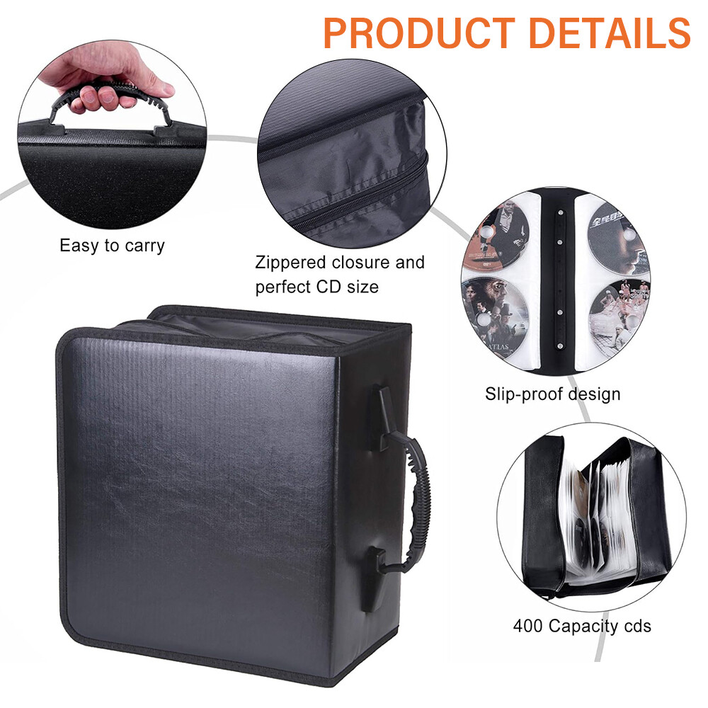 2Pack 1040 Capacity DVD Binder Case CD Wallets Storage Organizer Holder Booklet