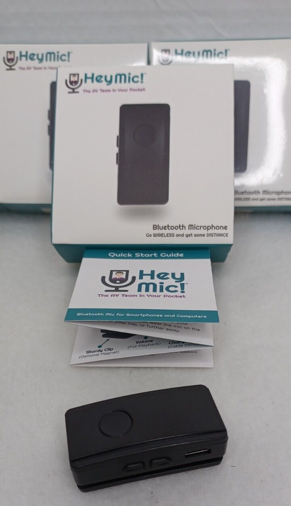 Hey Mic! Bluetooth Microphone: iPhone, Android, PC Mac Audio/Video Record - READ