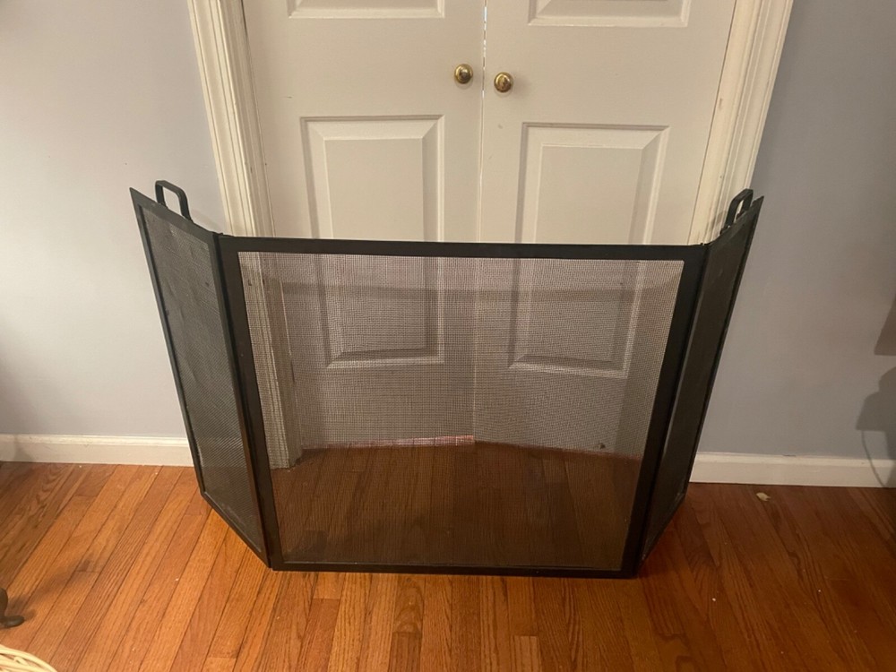 Cast iron vintage fireplace screen