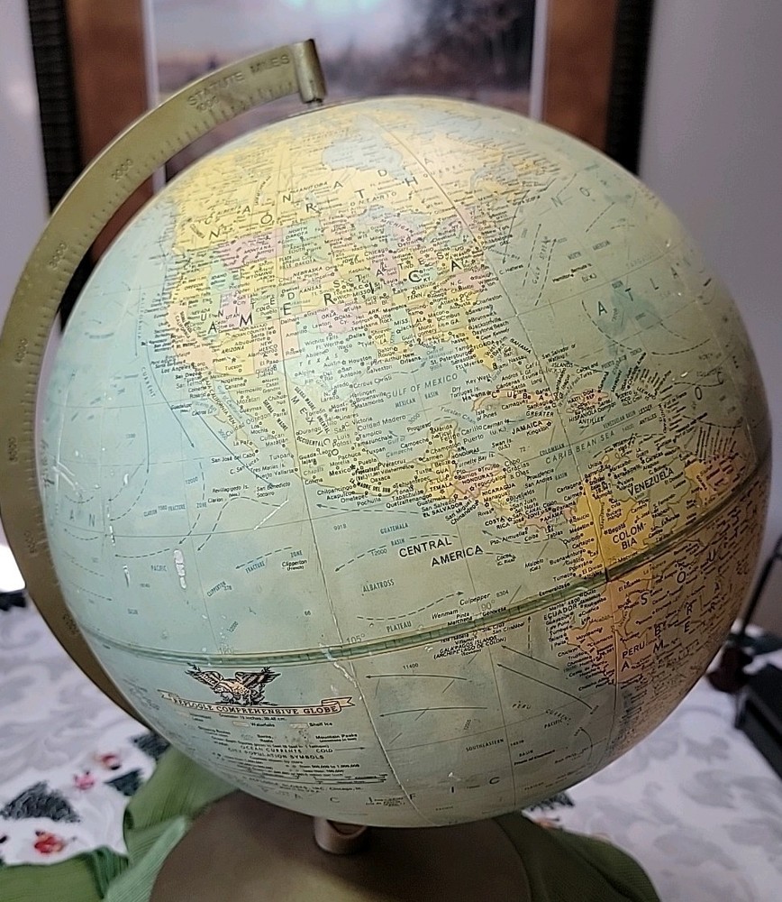 Vintage Replogle Comprehensive Globe 12 Inch World Map