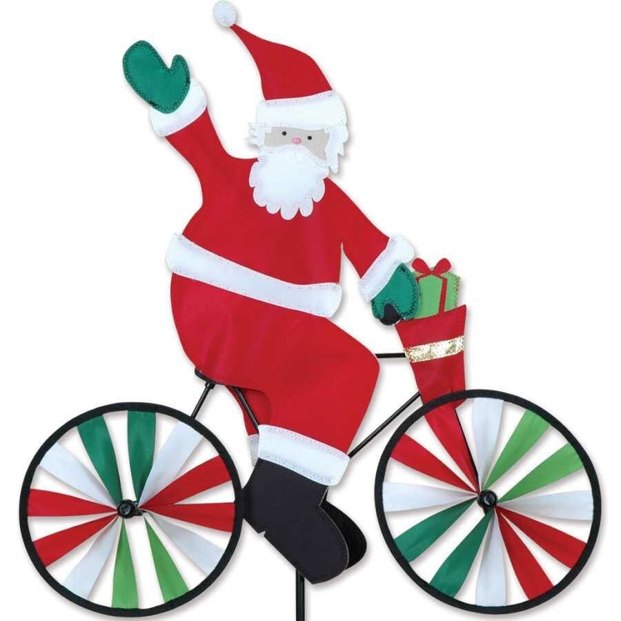 Santa Bike Wind Spinner 20"