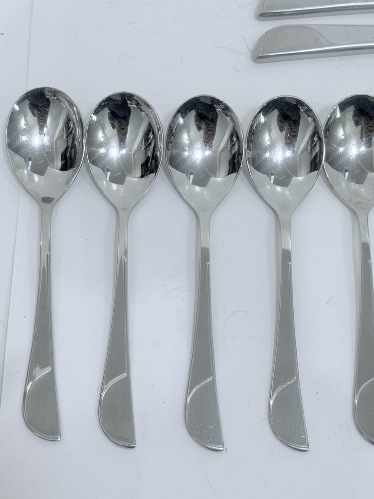 WMF Cromargan Solo Pattern MCM Rare Stainless Flatware Set - 30 Piece Lot
