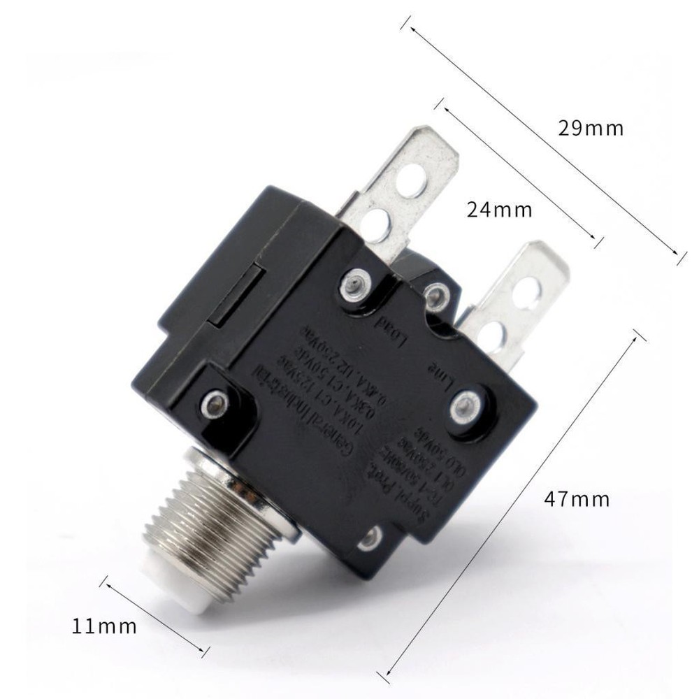 5 Amp Push Button Circuit Breakers with Waterproof Button