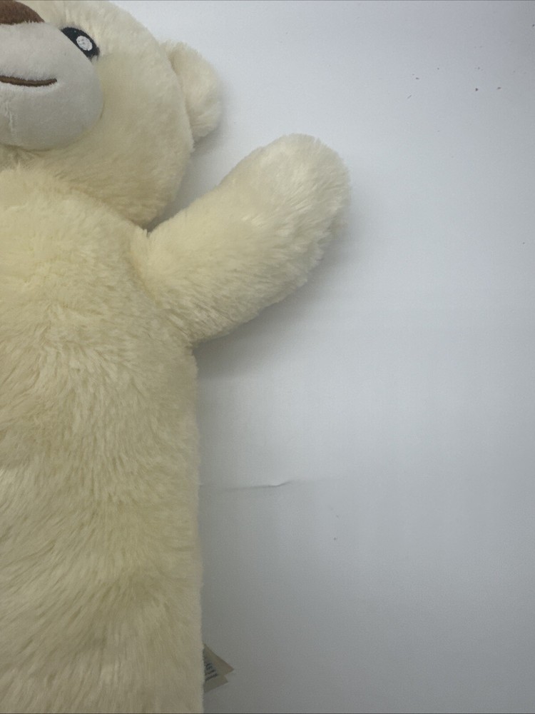Build a Bear plush stuffy cream colored bear with red stamp