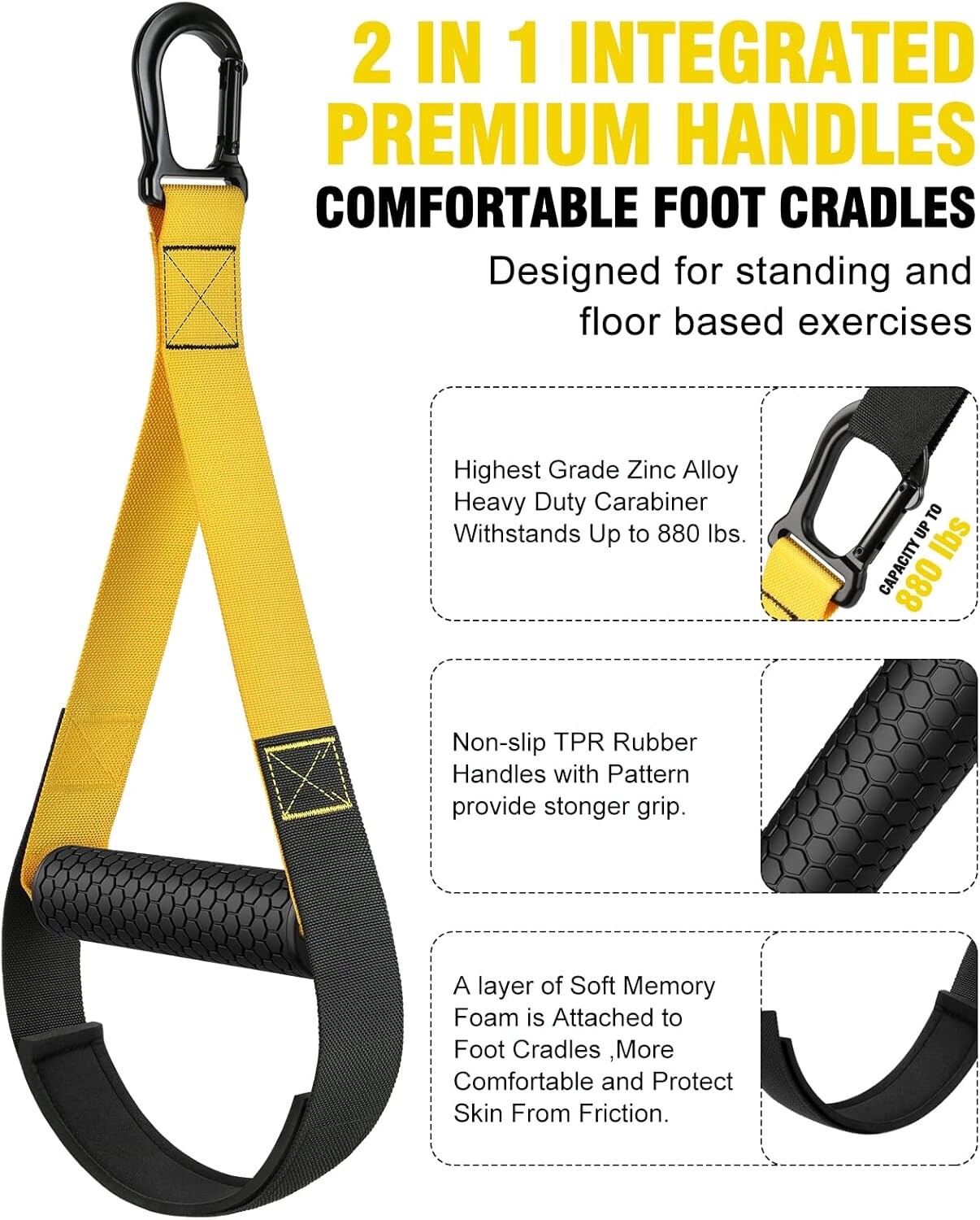 Home Resistance Training Kit with Handles, Door Anchor Heavy Duty Exercise Bands