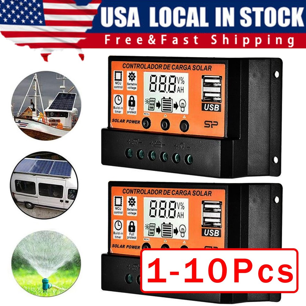 30-100A Solar Panel Regulator Charge Controller 12V/24V Auto Focus Tracking