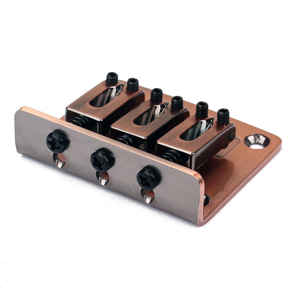 Adjustable 3 String Chrome Hard-Tail Guitar Bridge for Electric Cigar Box Guitar