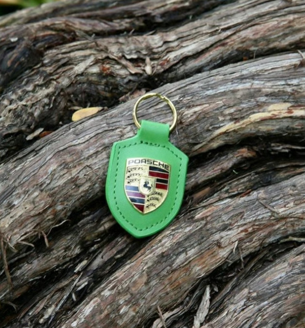 Genuine Porsche Leather Key Ring Python Green - Official OEM Car Accessory NWT