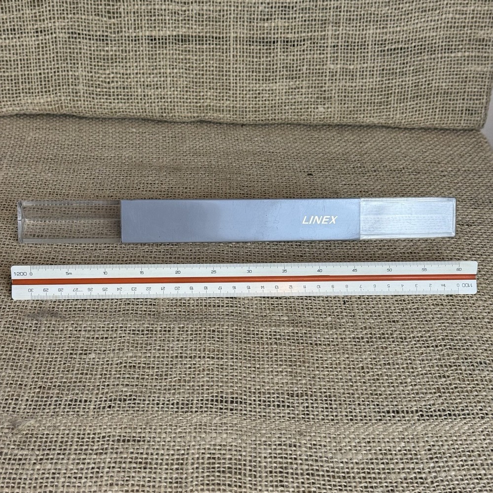 Linex 302 Triangular Graphics Engineering Drawing ruler in original case