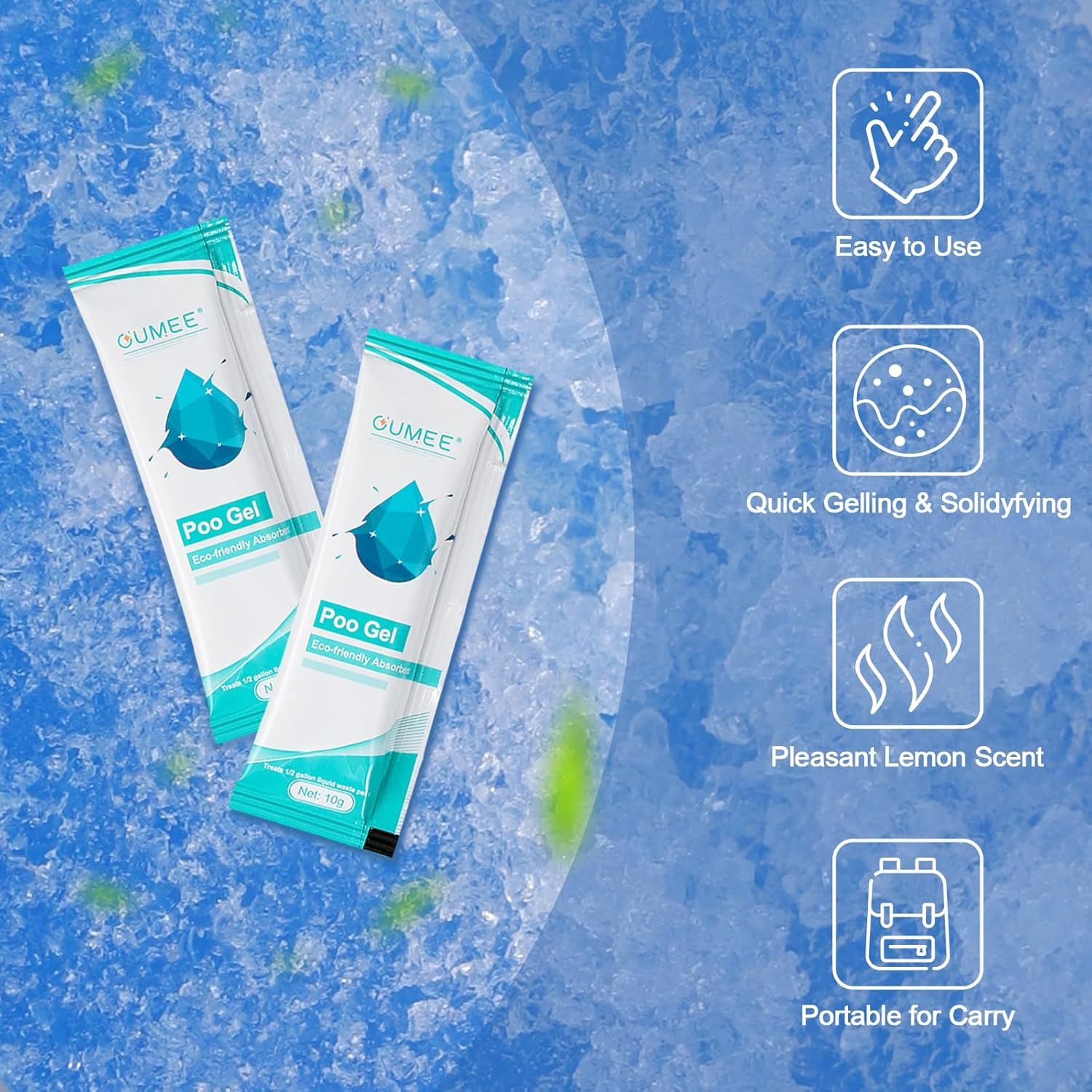 30 PACK Poo Gel for Portable Toilet Camping Toilet Powder for Potty Bags