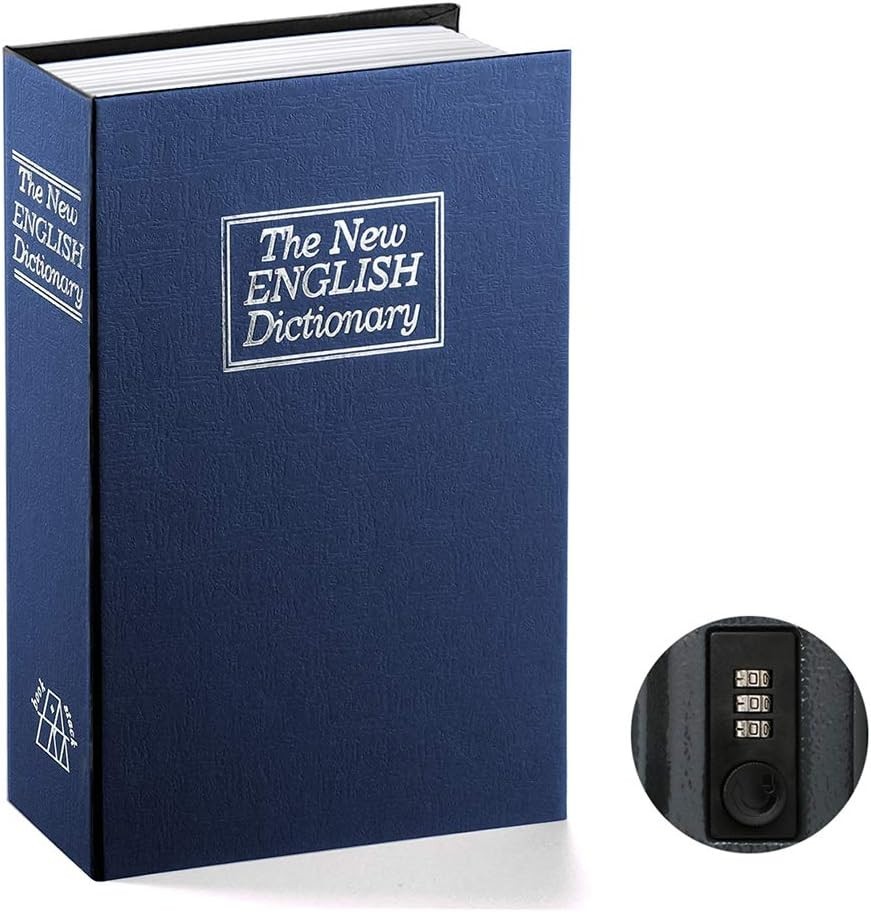 Book Safe Metal Lock Box Small Combination Lock Home Storage Security